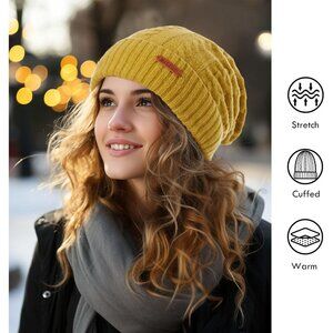 Wool Beanie for Women Winter Hats Slouchy Knit Wool